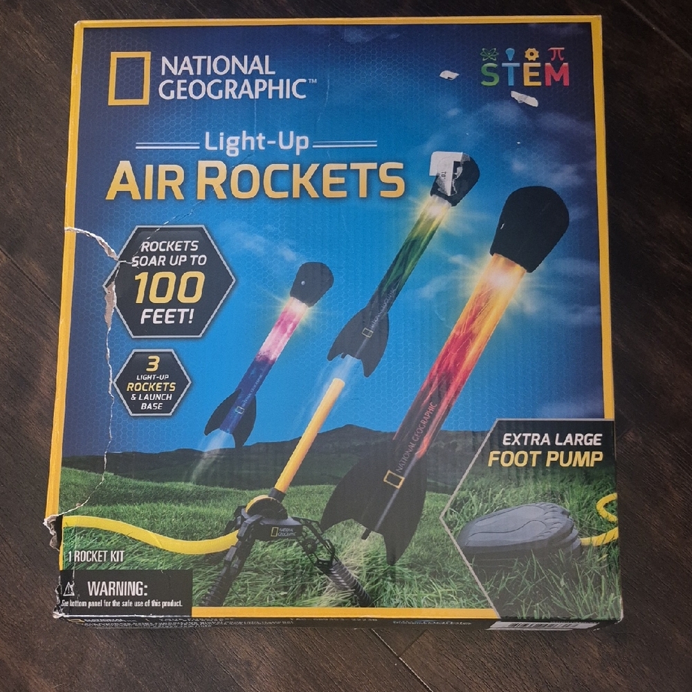 National Geographic Light Up Air Rockets Homeschool Physics Science STEM kit